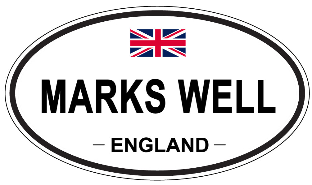 MARKS WELL, ENGLAND - Oval Sticker