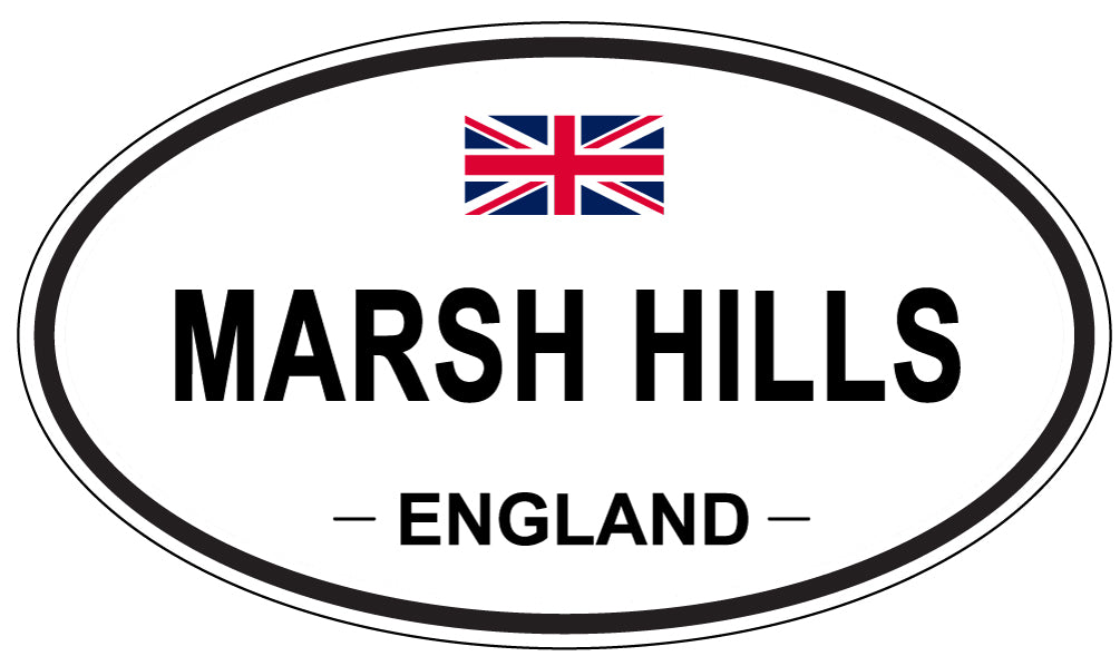 MARSH HILLS, ENGLAND - Oval Sticker