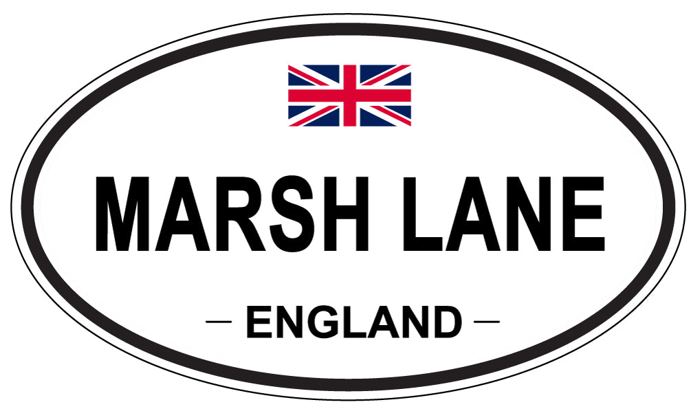 MARSH LANE, ENGLAND - Oval Sticker