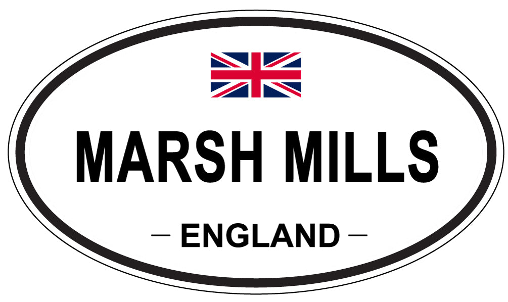 MARSH MILLS, ENGLAND - Oval Sticker