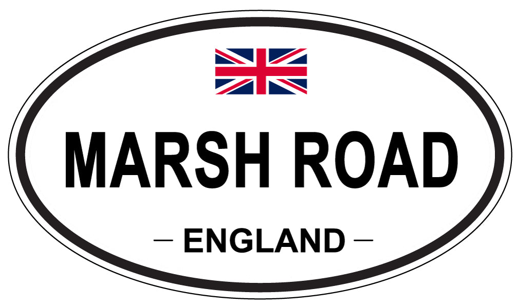 MARSH ROAD, ENGLAND - Oval Sticker
