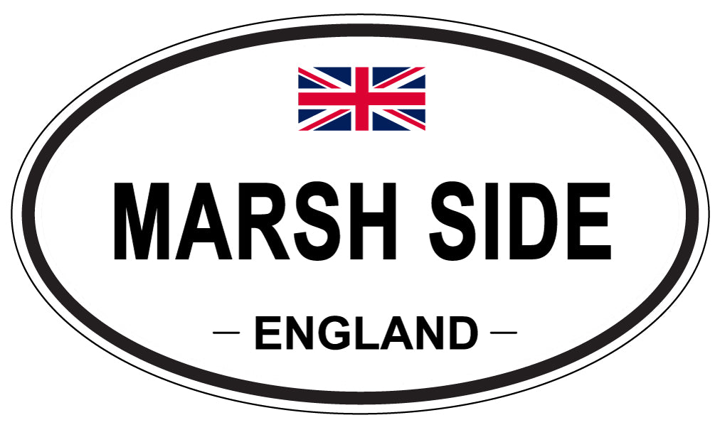 MARSH SIDE, ENGLAND - Oval Sticker
