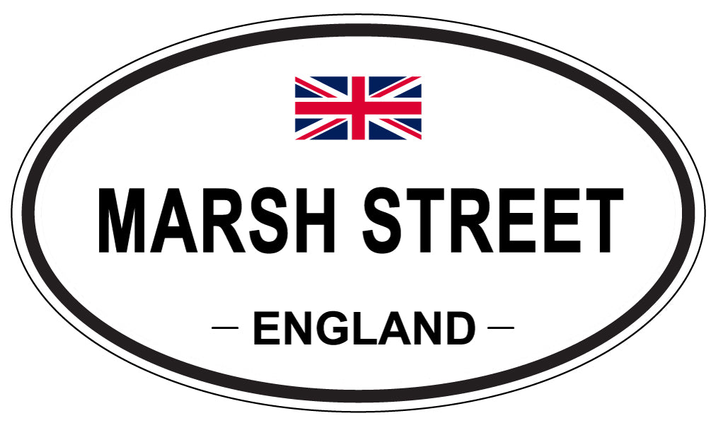 MARSH STREET, ENGLAND - Oval Sticker