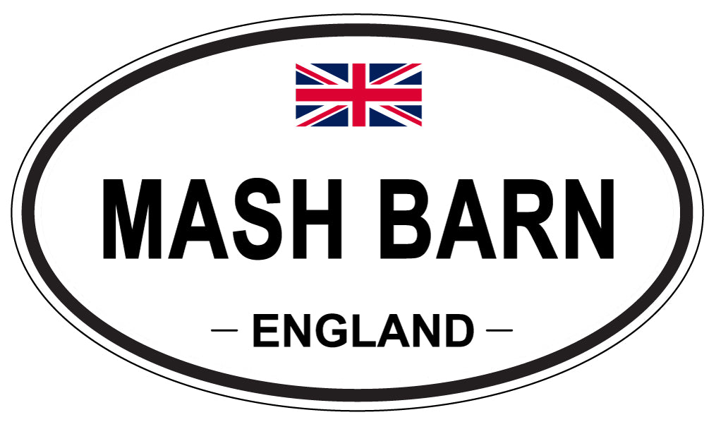 MASH BARN, ENGLAND - Oval Sticker