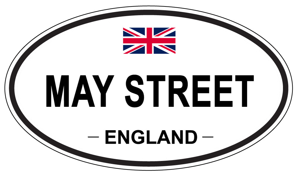 MAY STREET, ENGLAND - Oval Sticker