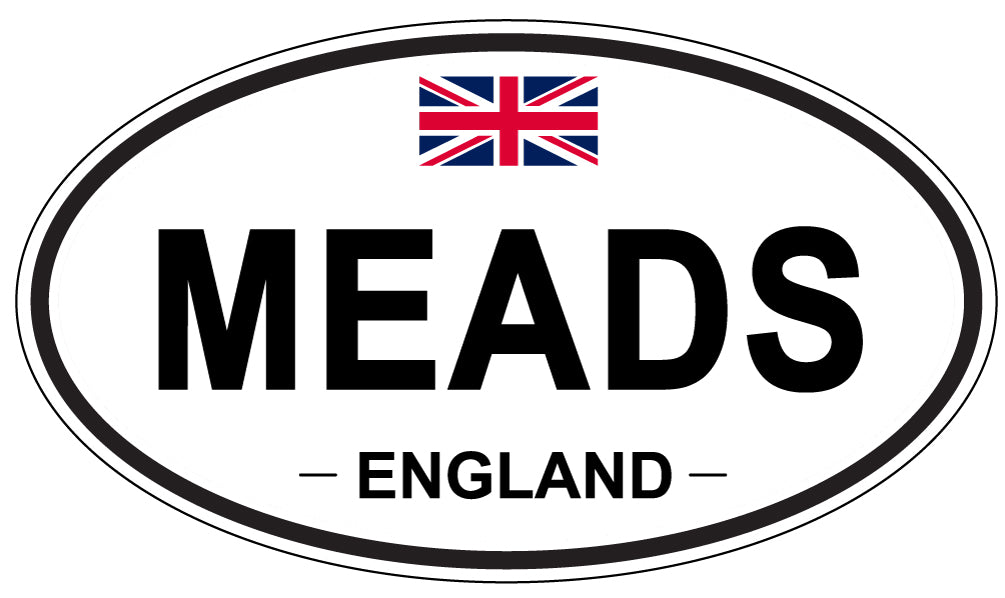 MEADS, ENGLAND - Oval Sticker