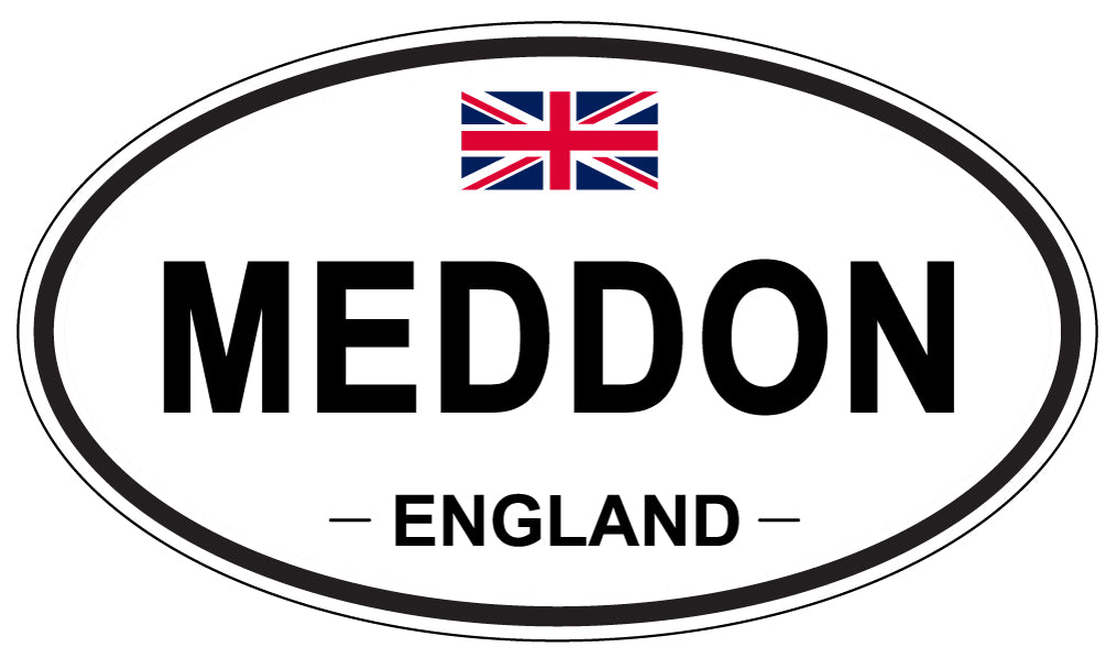 MEDDON, ENGLAND - Oval Sticker
