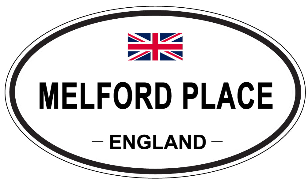 MELFORD PLACE, ENGLAND - Oval Sticker