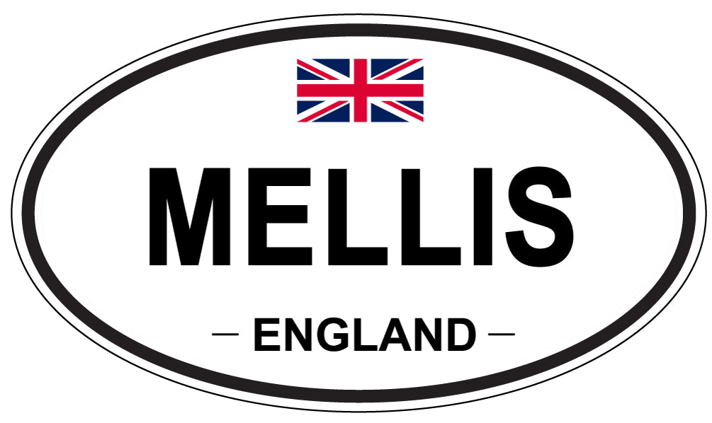 MELLIS, ENGLAND - Oval Sticker