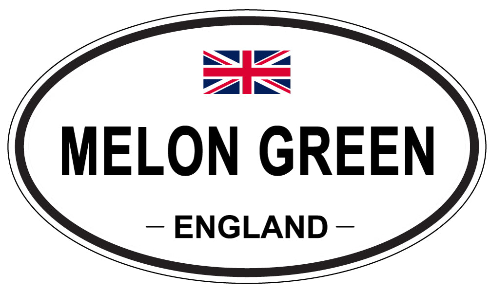 MELON GREEN, ENGLAND - Oval Sticker