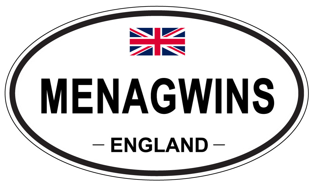 MENAGWINS, ENGLAND - Oval Sticker