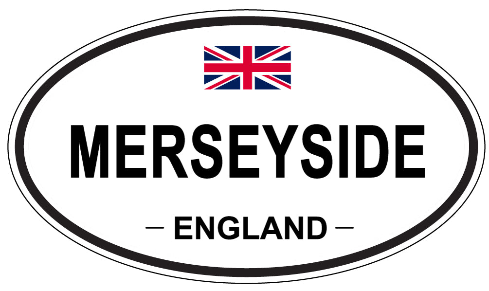 MERSEYSIDE, ENGLAND - Oval Sticker
