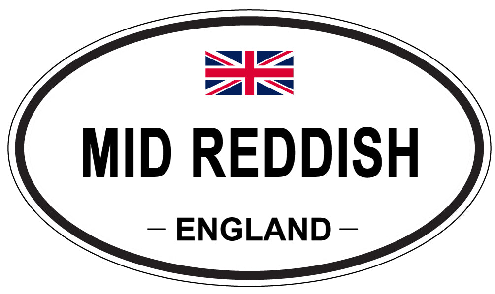 MID REDDISH, ENGLAND - Oval Sticker