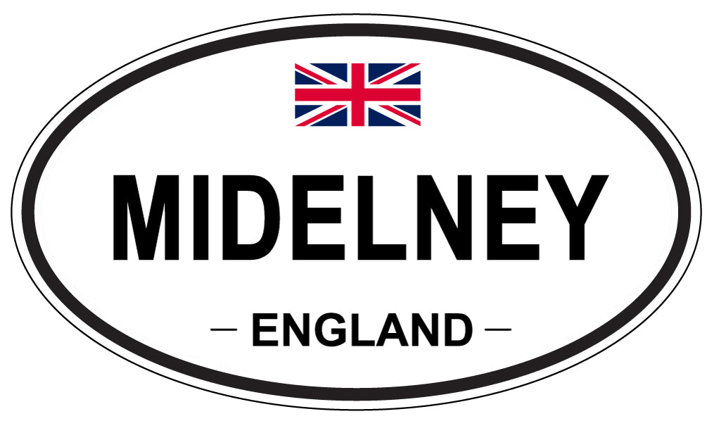 MIDELNEY, ENGLAND - Oval Sticker