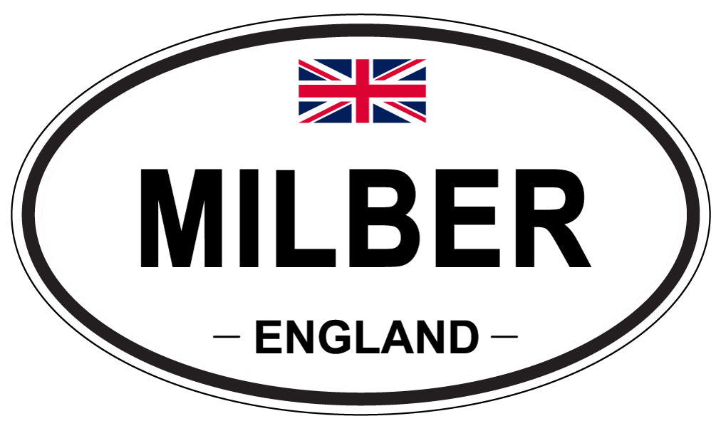 MILBER, ENGLAND - Oval Sticker