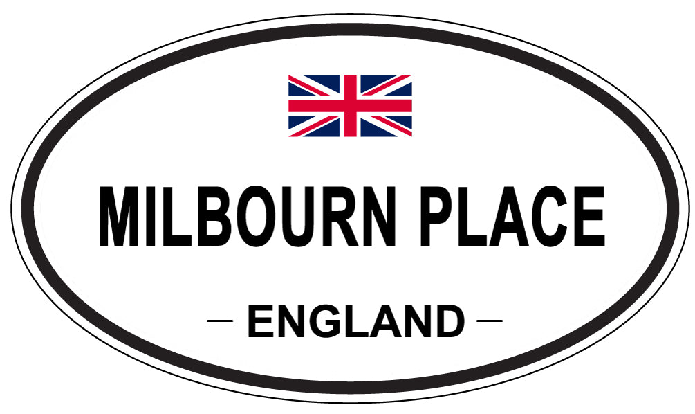 MILBOURN PLACE, ENGLAND - Oval Sticker