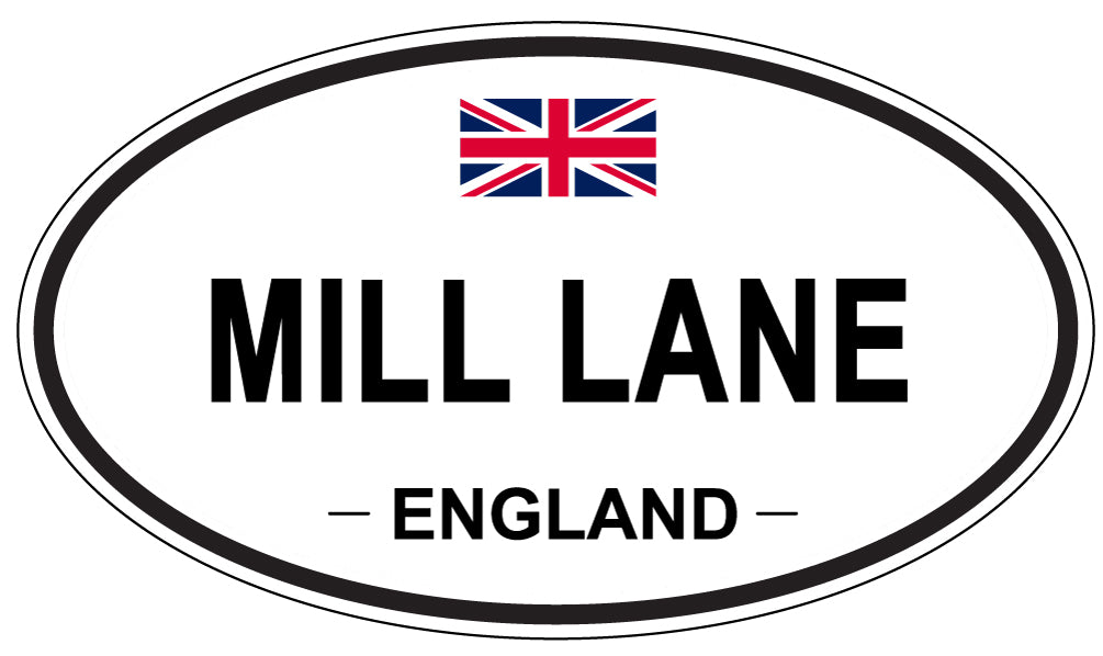 MILL LANE, England - Oval Magnet