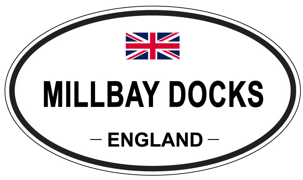 MILLBAY DOCKS, ENGLAND - Oval Sticker