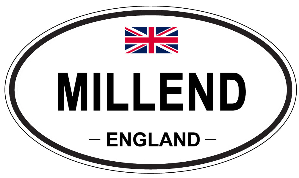 MILLEND, ENGLAND - Oval Sticker