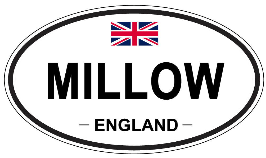 MILLOW, ENGLAND - Oval Sticker