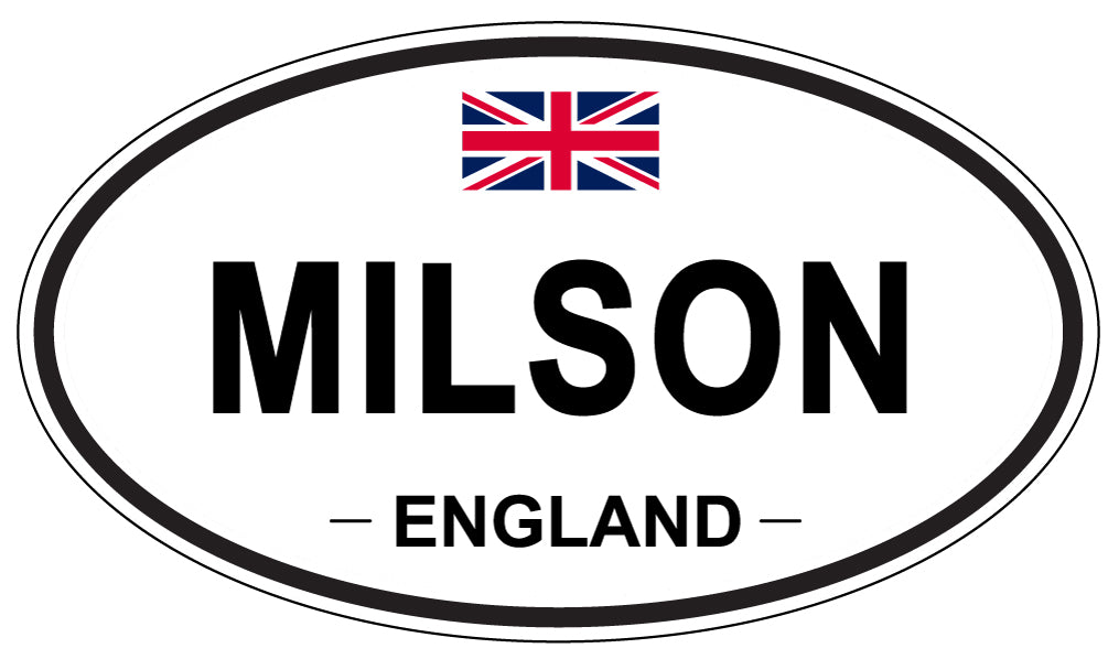 MILSON, ENGLAND - Oval Sticker