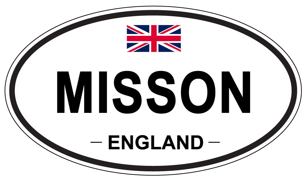 MISSON, ENGLAND - Oval Sticker