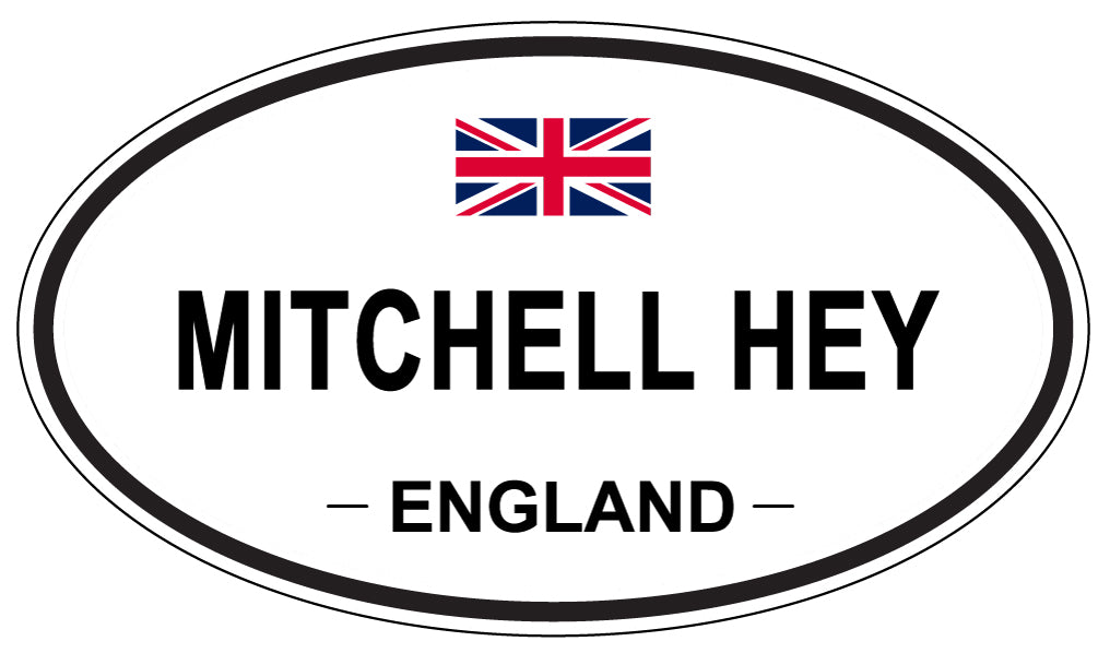 MITCHELL HEY, ENGLAND - Oval Sticker