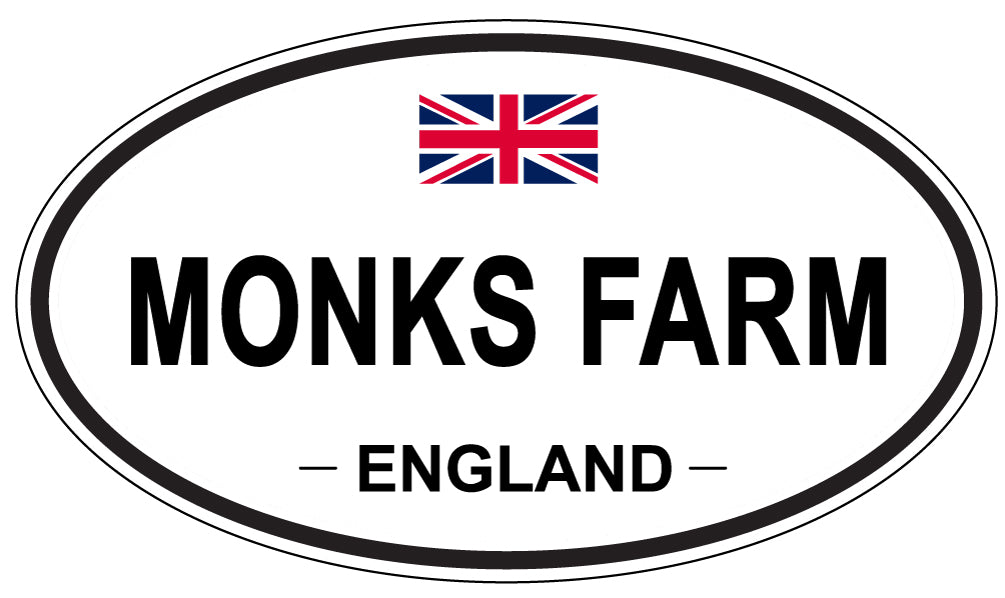 MONKS FARM, ENGLAND - Oval Sticker