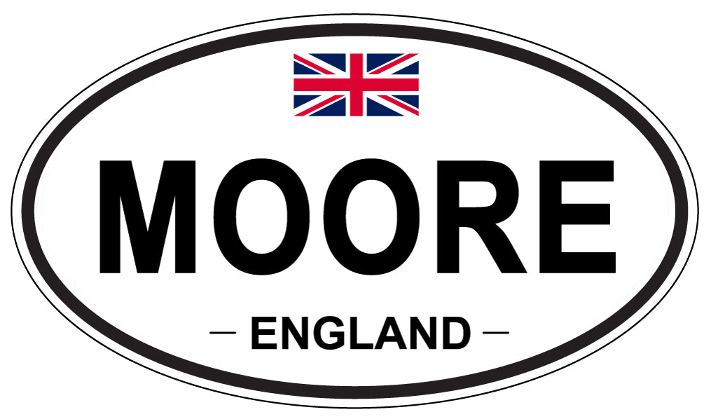 MOORE, ENGLAND - Oval Sticker