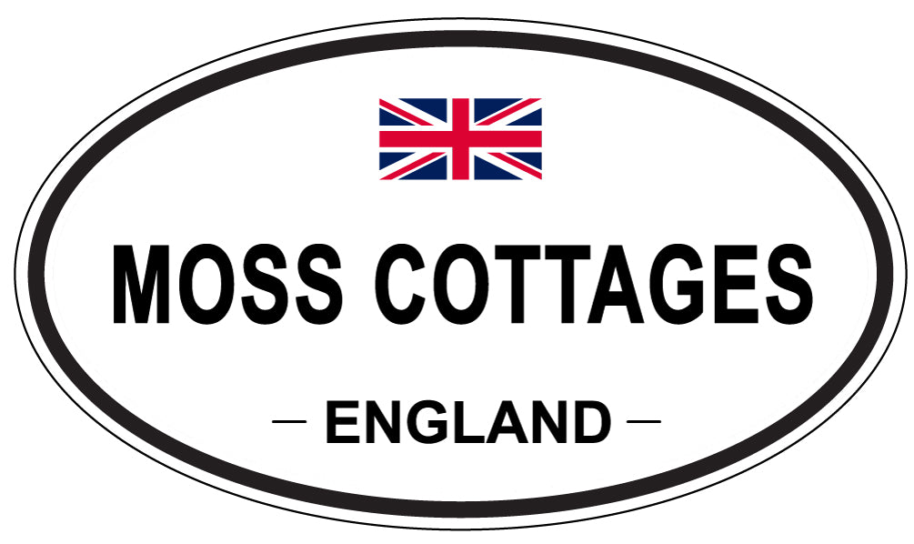 MOSS COTTAGES, ENGLAND - Oval Sticker