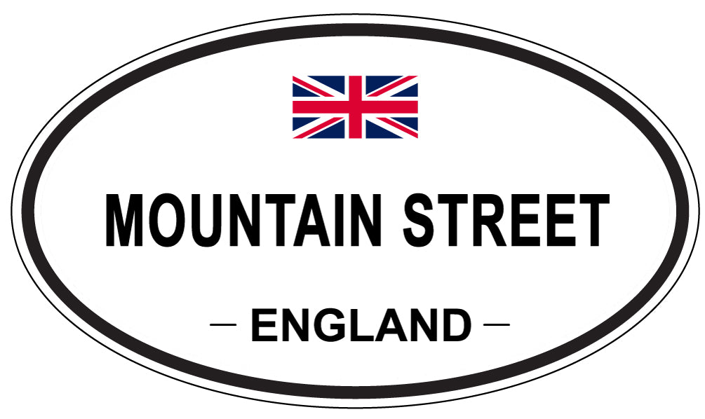 MOUNTAIN STREET, ENGLAND - Oval Sticker