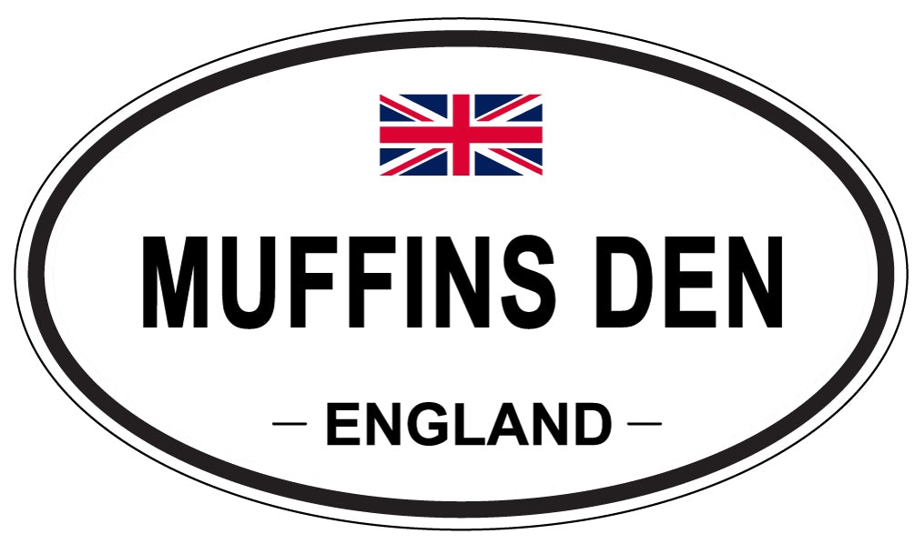 MUFFINS DEN, England - Oval Magnet