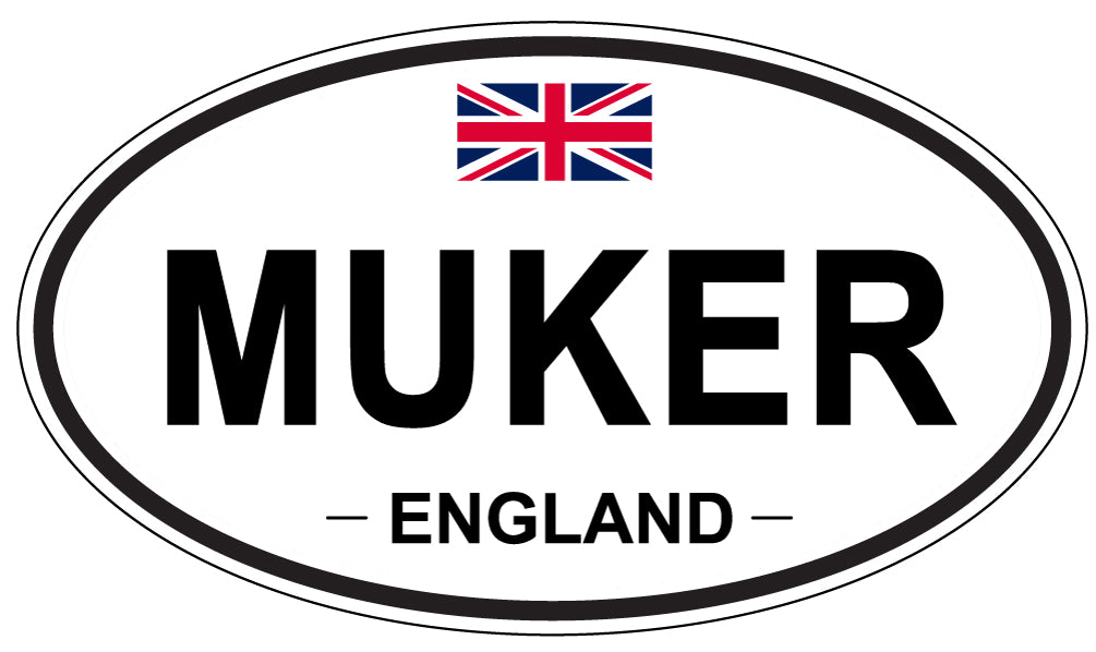 MUKER, ENGLAND - Oval Sticker