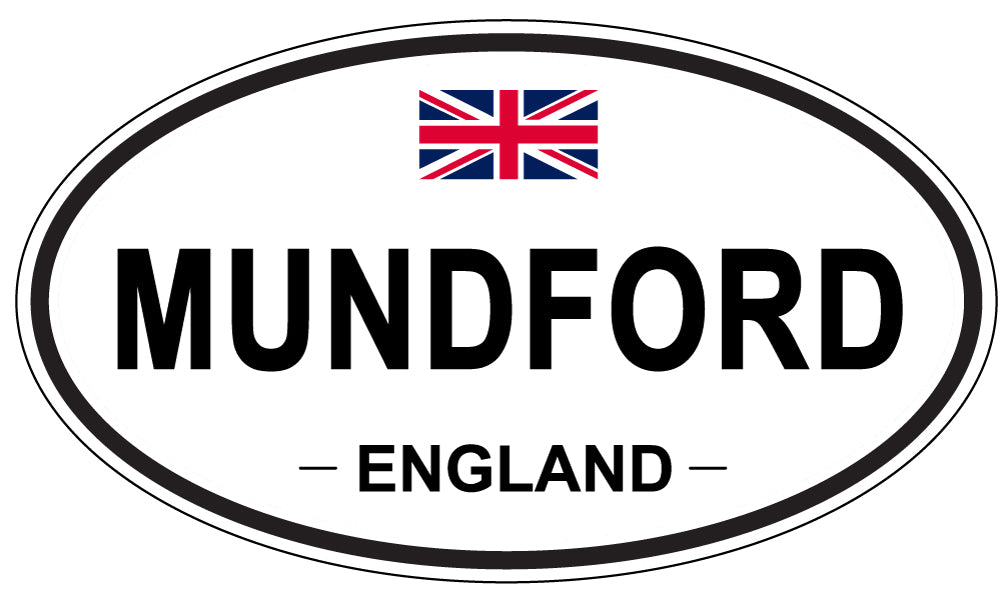 MUNDFORD, ENGLAND - Oval Sticker
