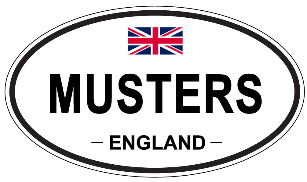 MUSTERS, ENGLAND - Oval Sticker