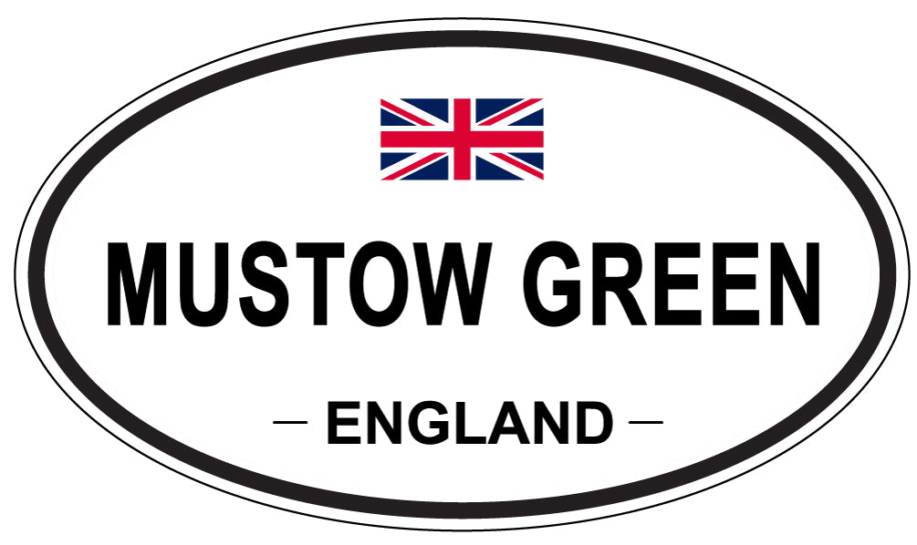 MUSTOW GREEN, ENGLAND - Oval Sticker