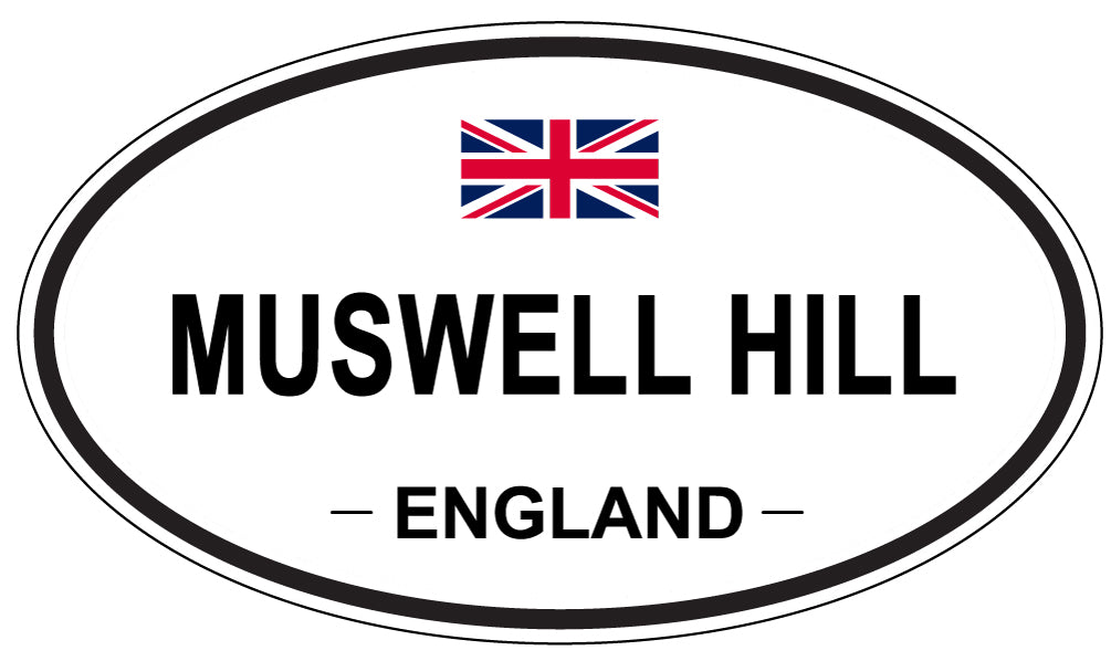 MUSWELL HILL, ENGLAND - Oval Sticker