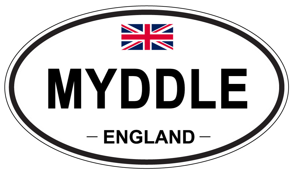 MYDDLE, ENGLAND - Oval Sticker