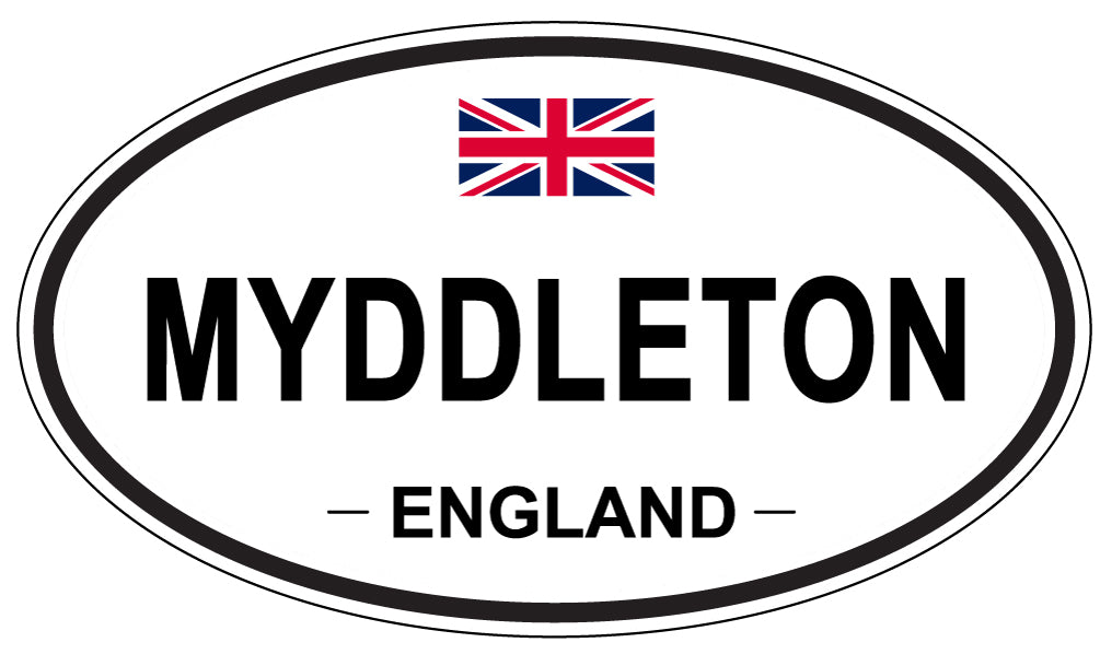 MYDDLETON, ENGLAND - Oval Sticker