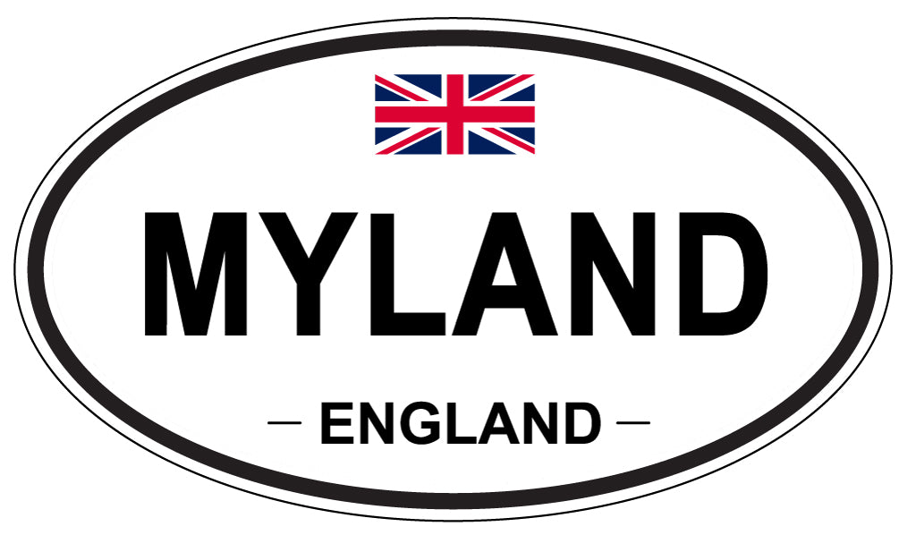 MYLAND, ENGLAND - Oval Sticker