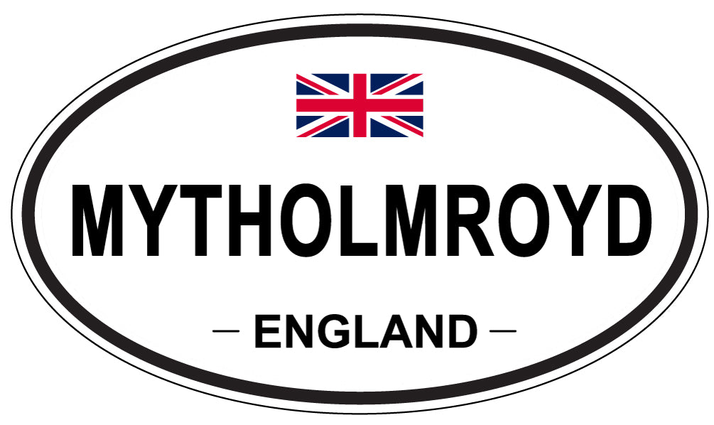 MYTHOLMROYD, ENGLAND - Oval Sticker
