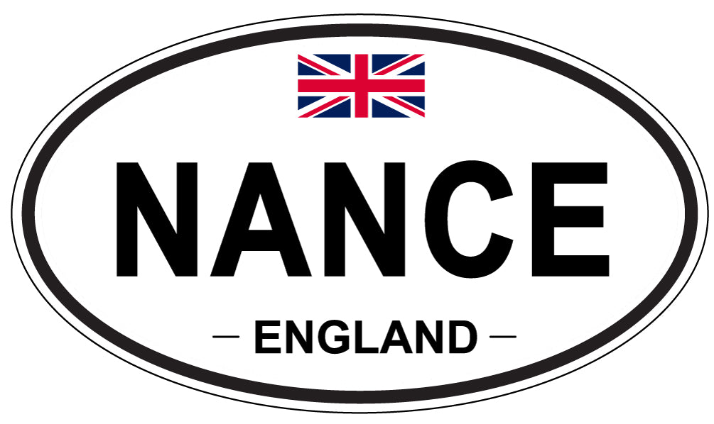 NANCE, ENGLAND - Oval Sticker