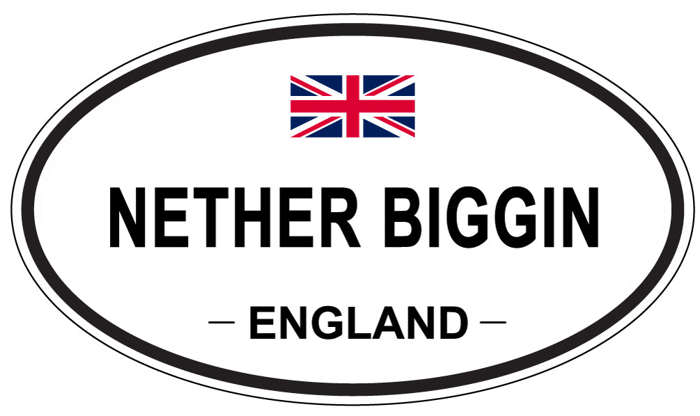 NETHER BIGGIN, ENGLAND - Oval Sticker