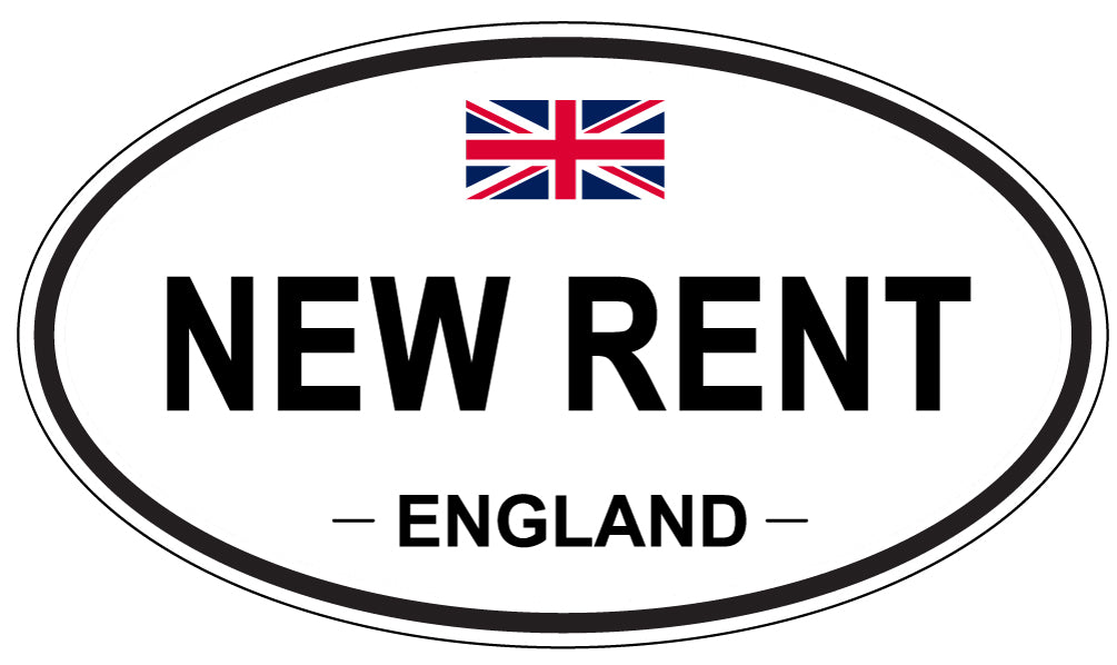 NEW RENT, ENGLAND - Oval Sticker