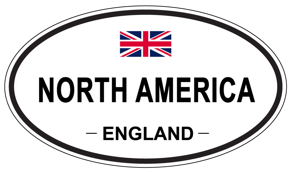 NORTH AMERICA, ENGLAND - Oval Sticker