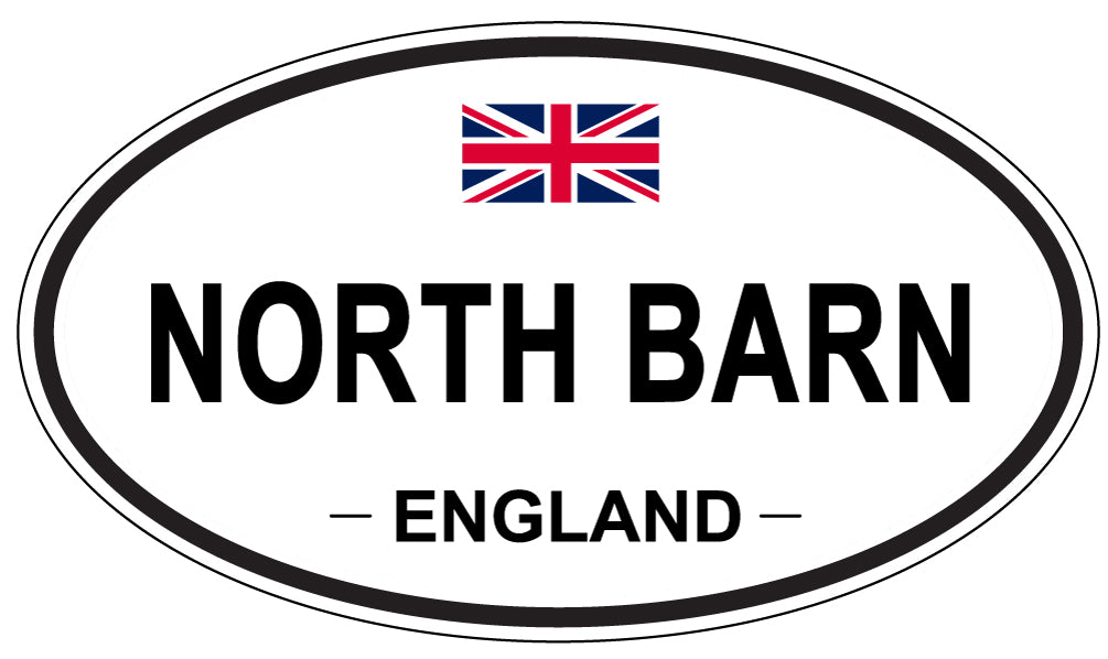 NORTH BARN, ENGLAND - Oval Sticker