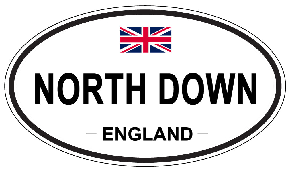NORTH DOWN, ENGLAND - Oval Sticker