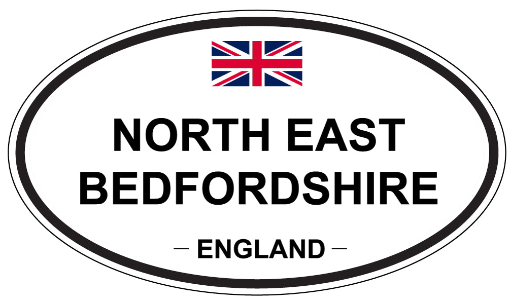 NORTH EAST BEDFORDSHIRE, ENGLAND - Oval Sticker