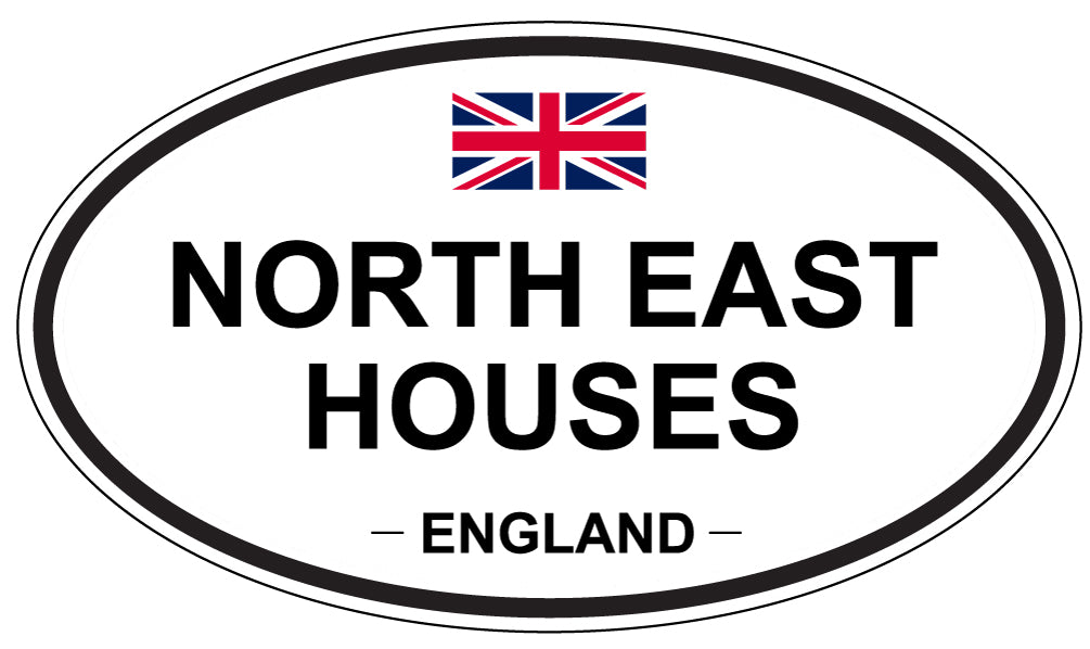 NORTH EAST HOUSES, England - Oval Magnet