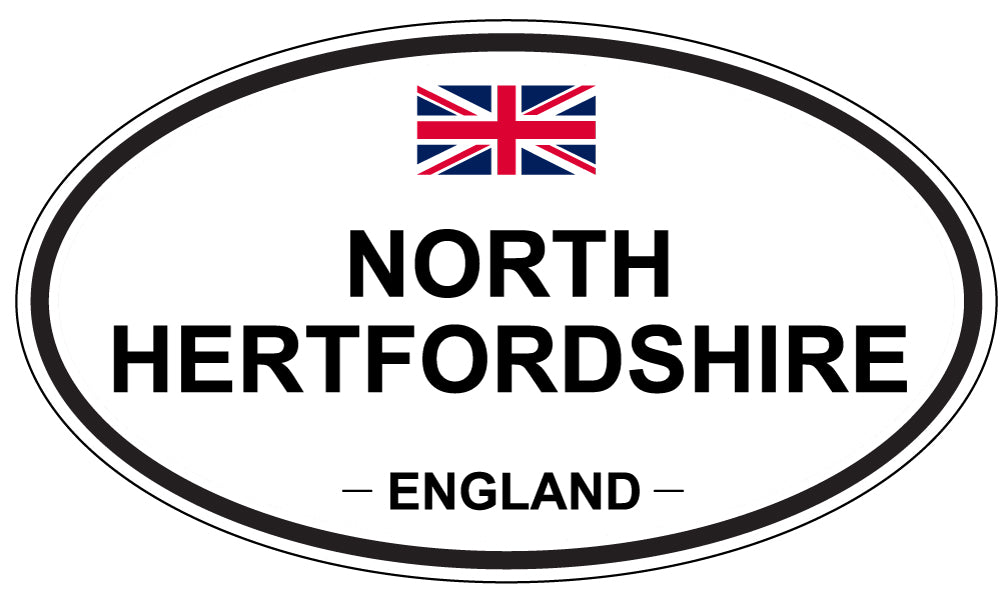 NORTH HERTFORDSHIRE, ENGLAND - Oval Sticker